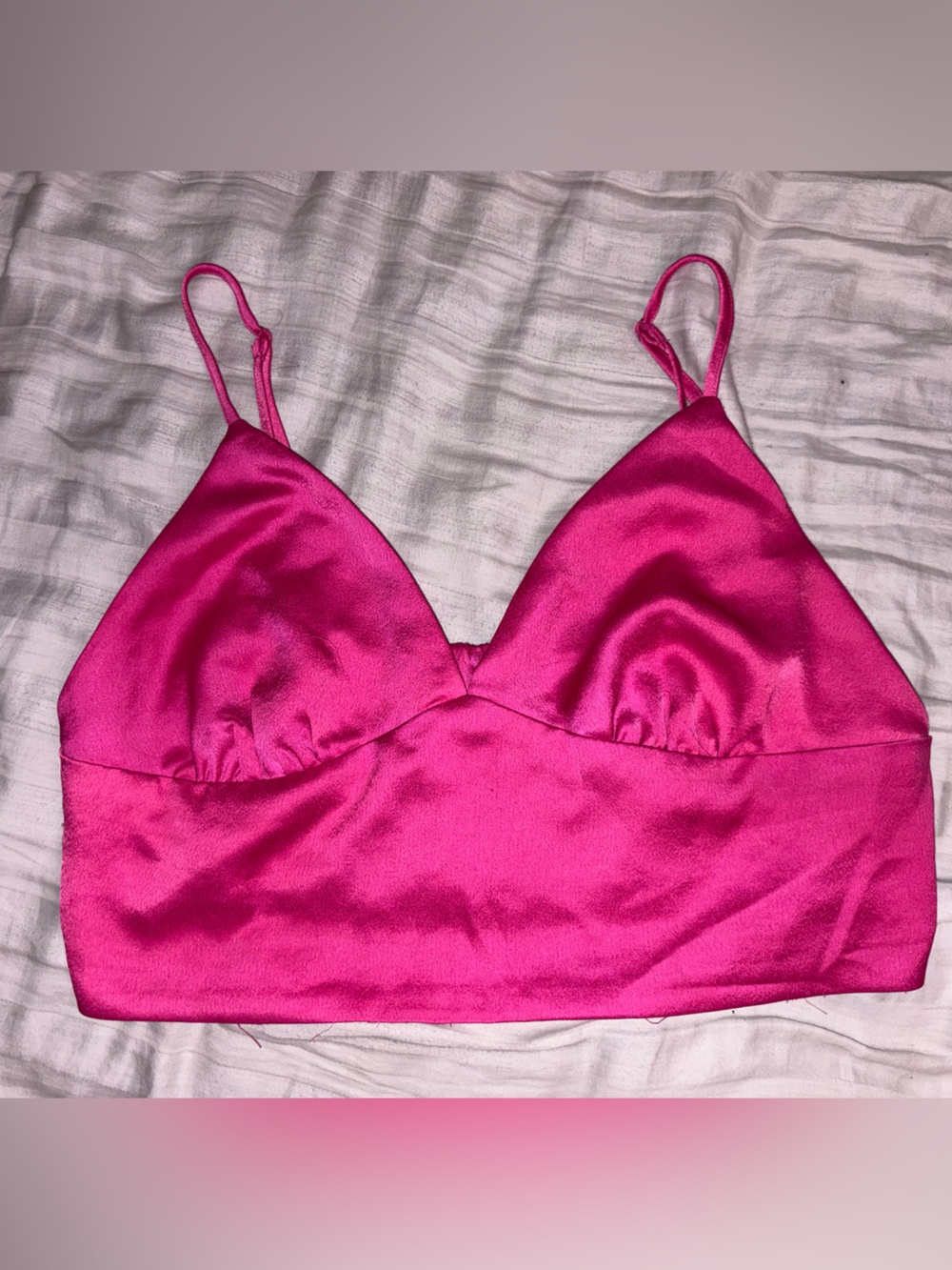 Dynamite Satin Hot Pink Bra Top